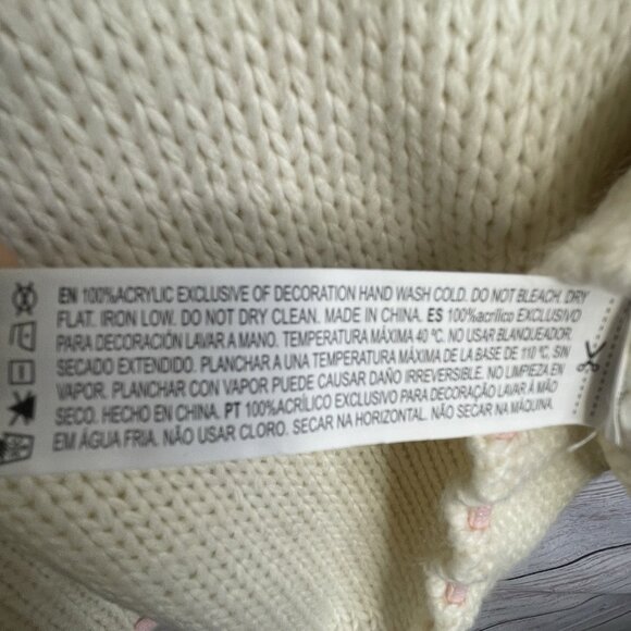 Forever‎ 21 Cream Knit Sweater Size M Bows Long Sleeve Fairy Coquette Whimsical - Picture 13 of 16